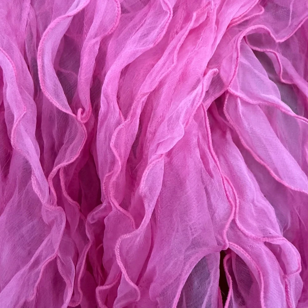 Pink Ruffled Scarf - Picture 2 of 2